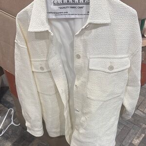 Babaton Cream Textured Button-Front Skirt and jacket set